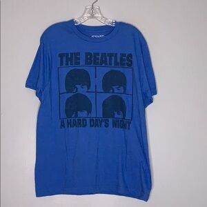 The Beatles a hard days night graphic blue T-shirt medium band tee new